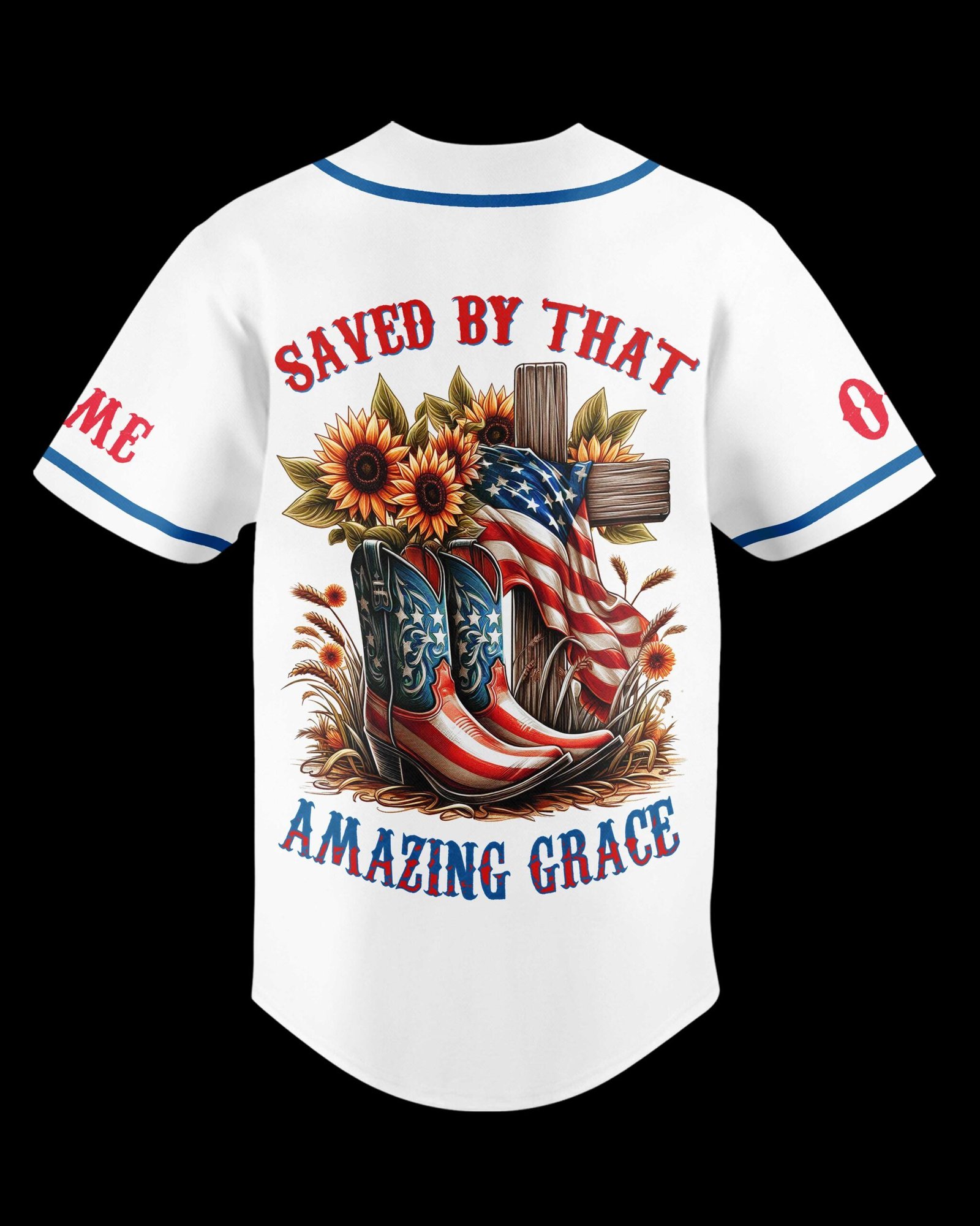 Saved By That Amazing Grace All Over Print Jersey - Image 5