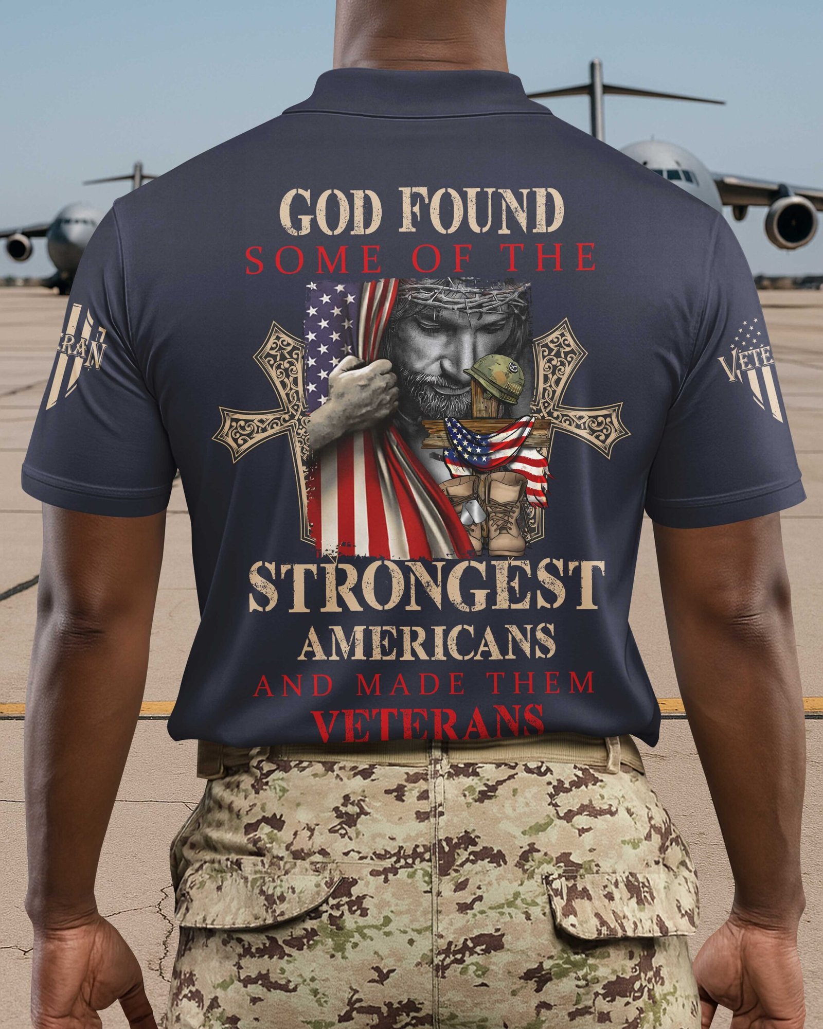 God Found Some Of The Strongest Americans And Made Them Veterans Polo - Image 10