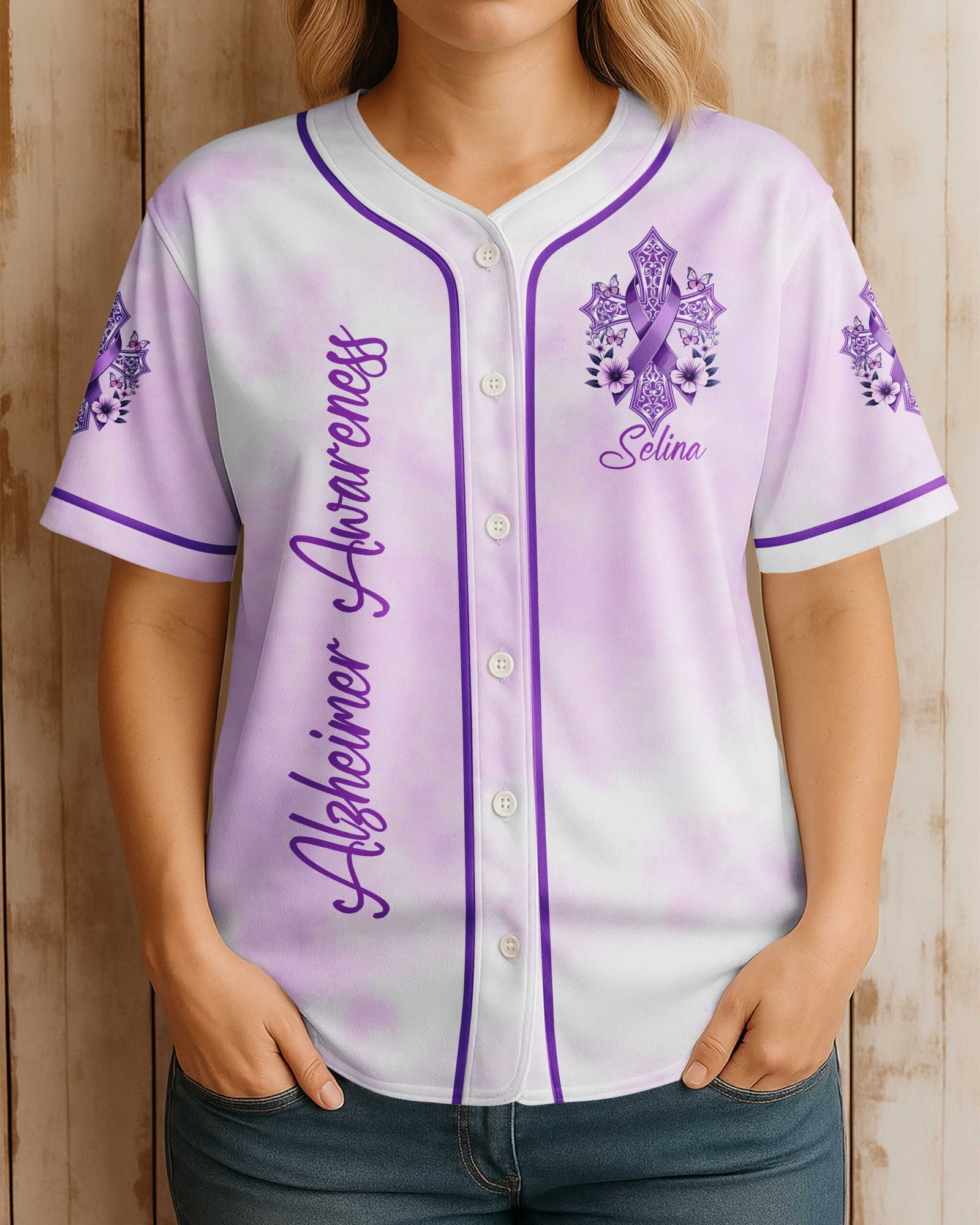 Let Your Faith Be Bigger Than Your Fear All Over Print Jersey - Image 2