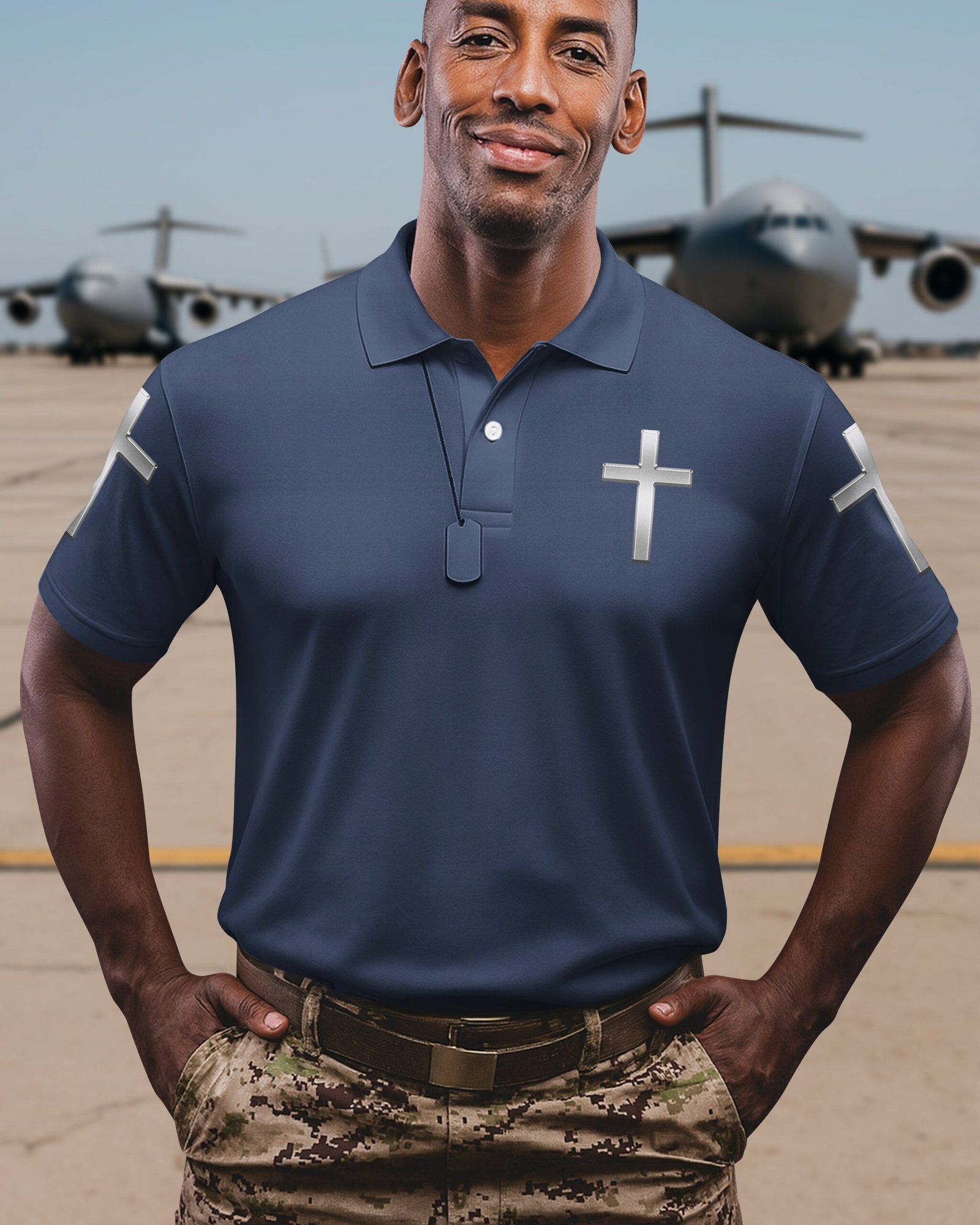 God Took The Strongest Marines And Made Them Warriors Of Christ Polo - Image 2