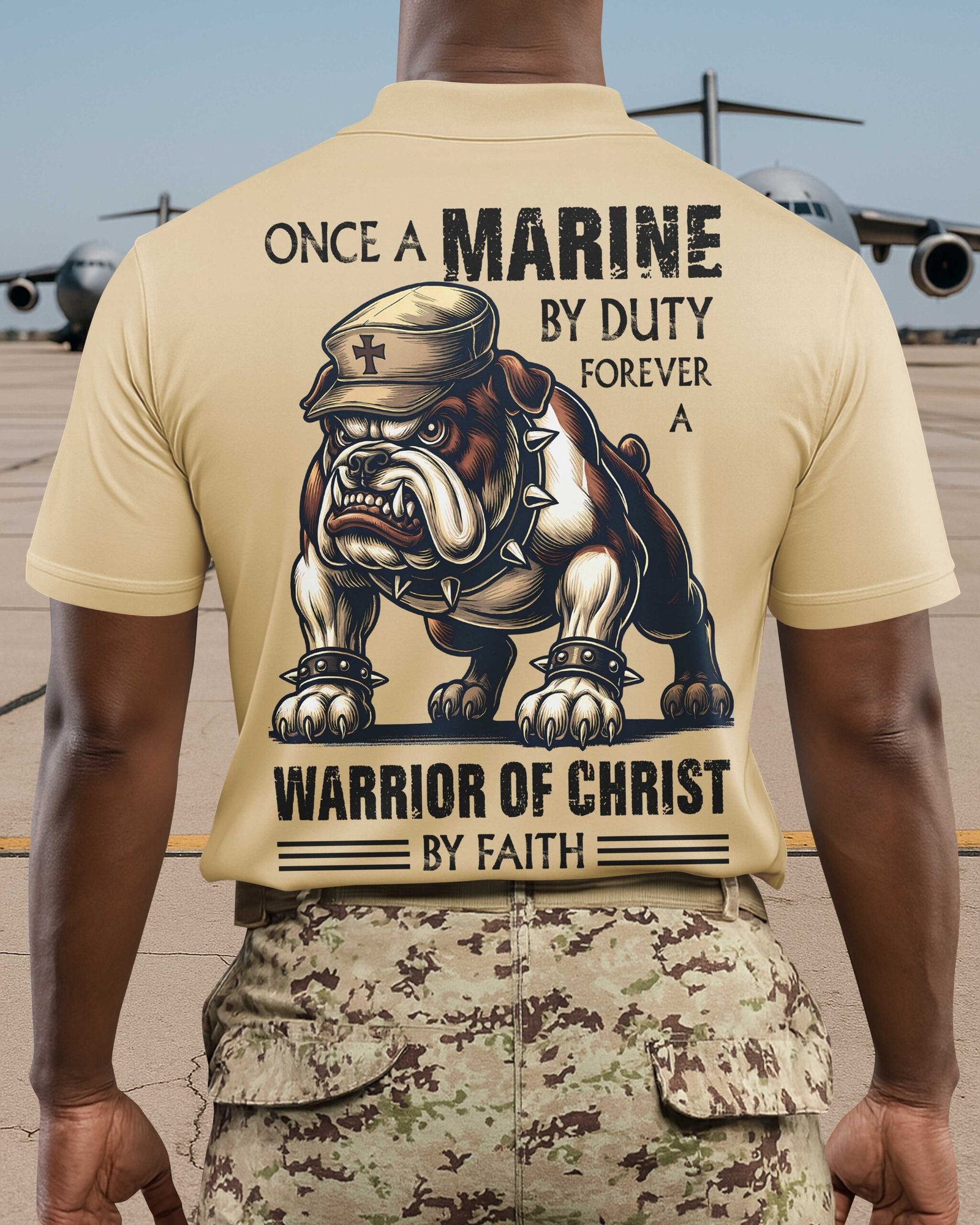 Once A Marine By Duty Forever A Warrior Of Christ By Faith Polo - Image 3