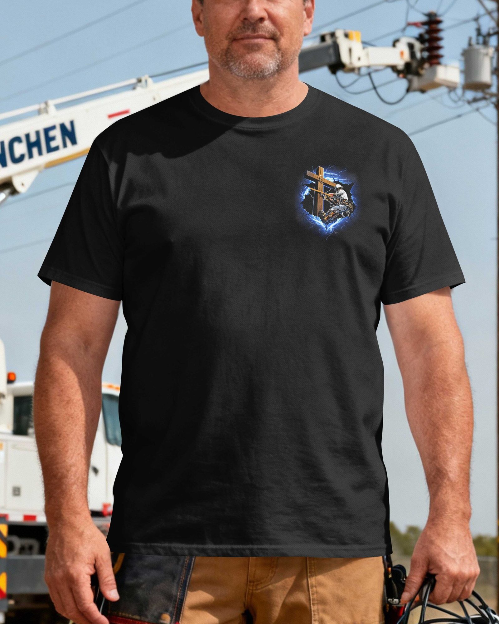 Retired Lineman Still Called Still Faithful Still Powered By God T-Shirt - Image 2