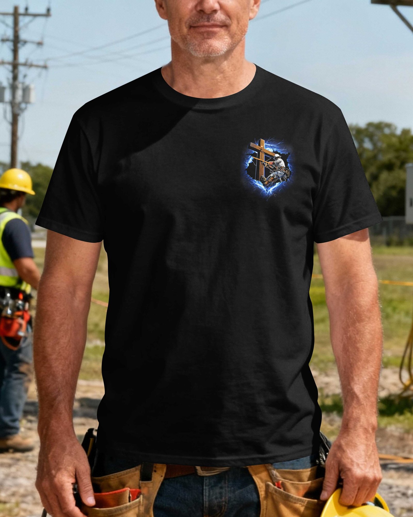 Retired Lineman Still Called Still Faithful Still Powered By God T-Shirt - Image 4