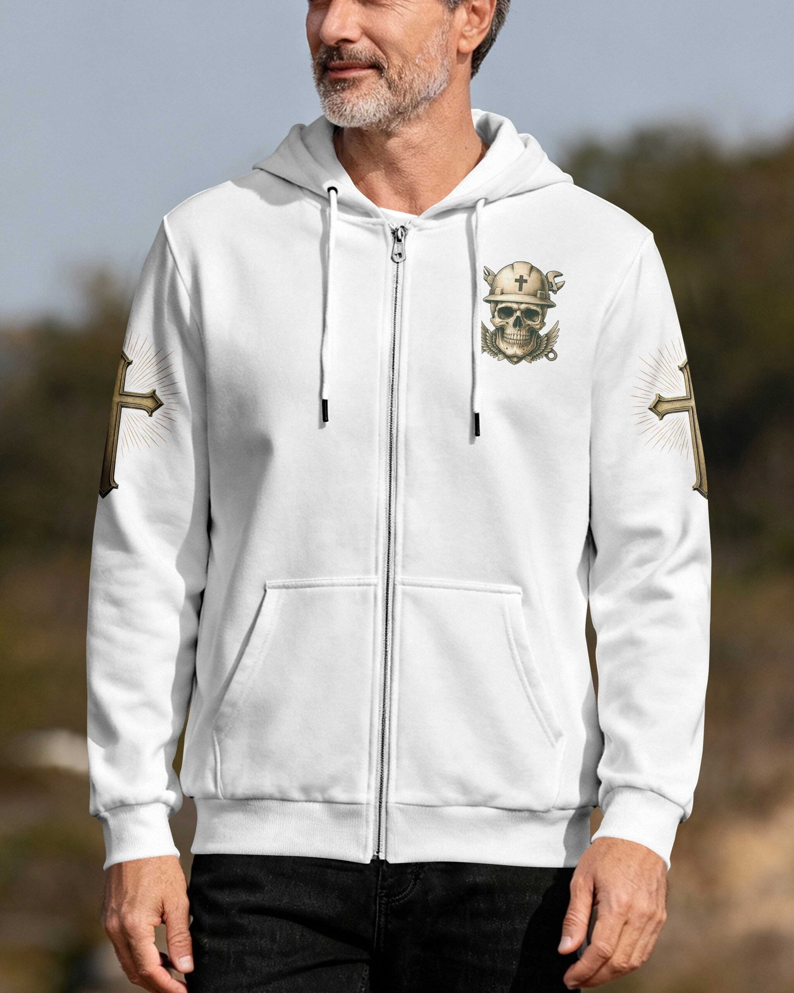 Storms Don't Scare Me God Made Me A Lineman Zip Hoodie - Image 11