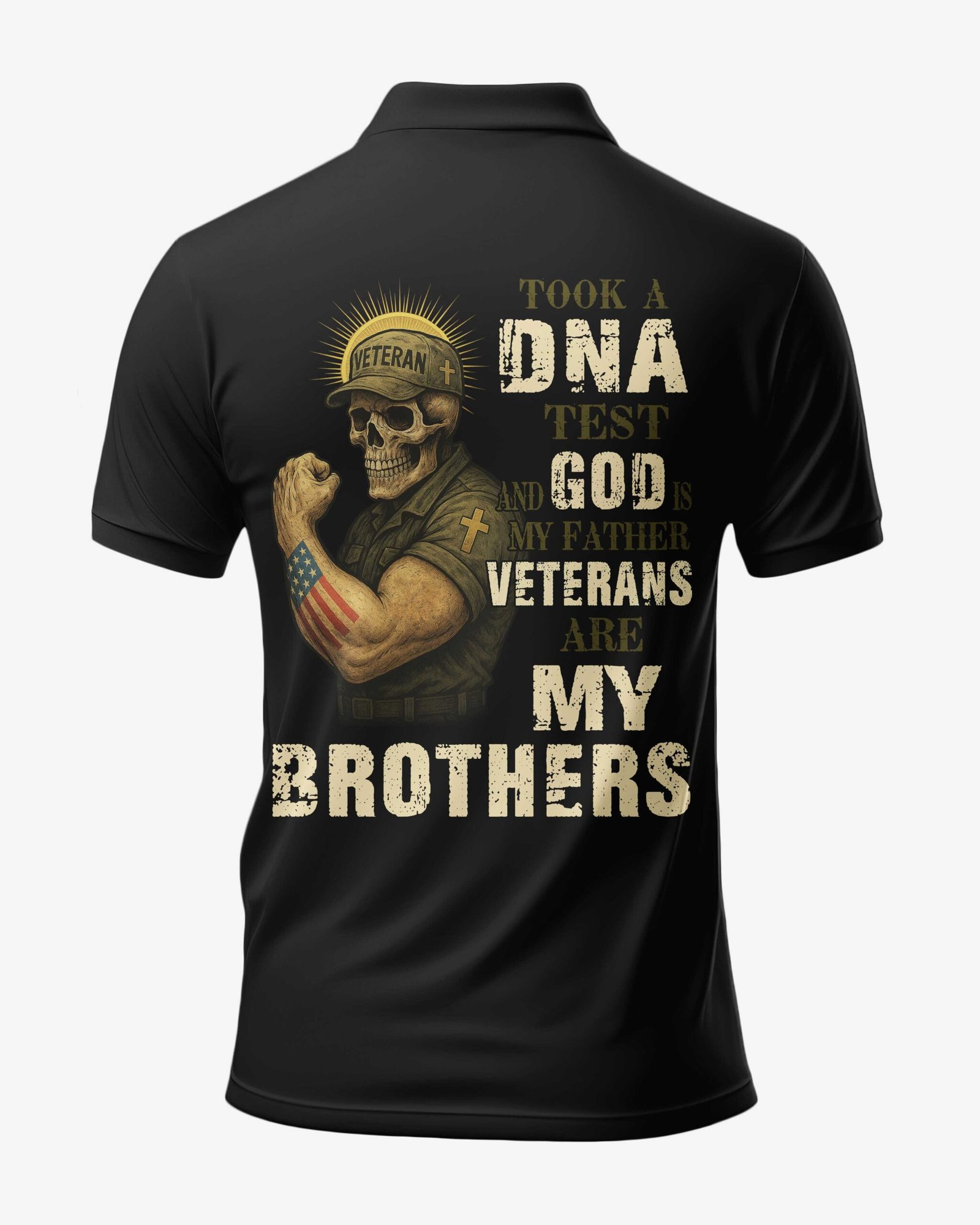 Took A Dna Test And God Is My Father Veterans Are My Brothers All Over Print Polo - Image 9
