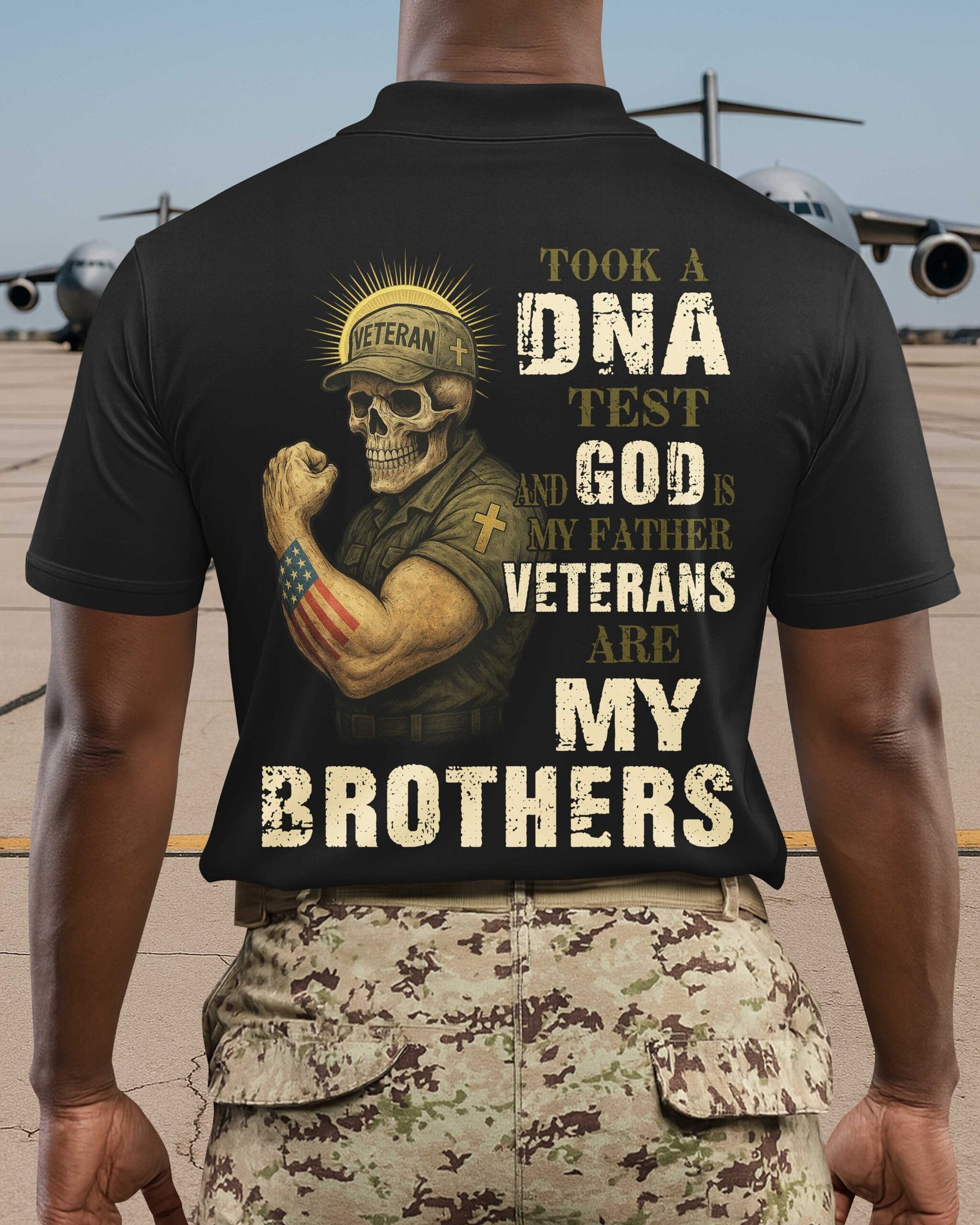 Took A Dna Test And God Is My Father Veterans Are My Brothers All Over Print Polo - Image 7