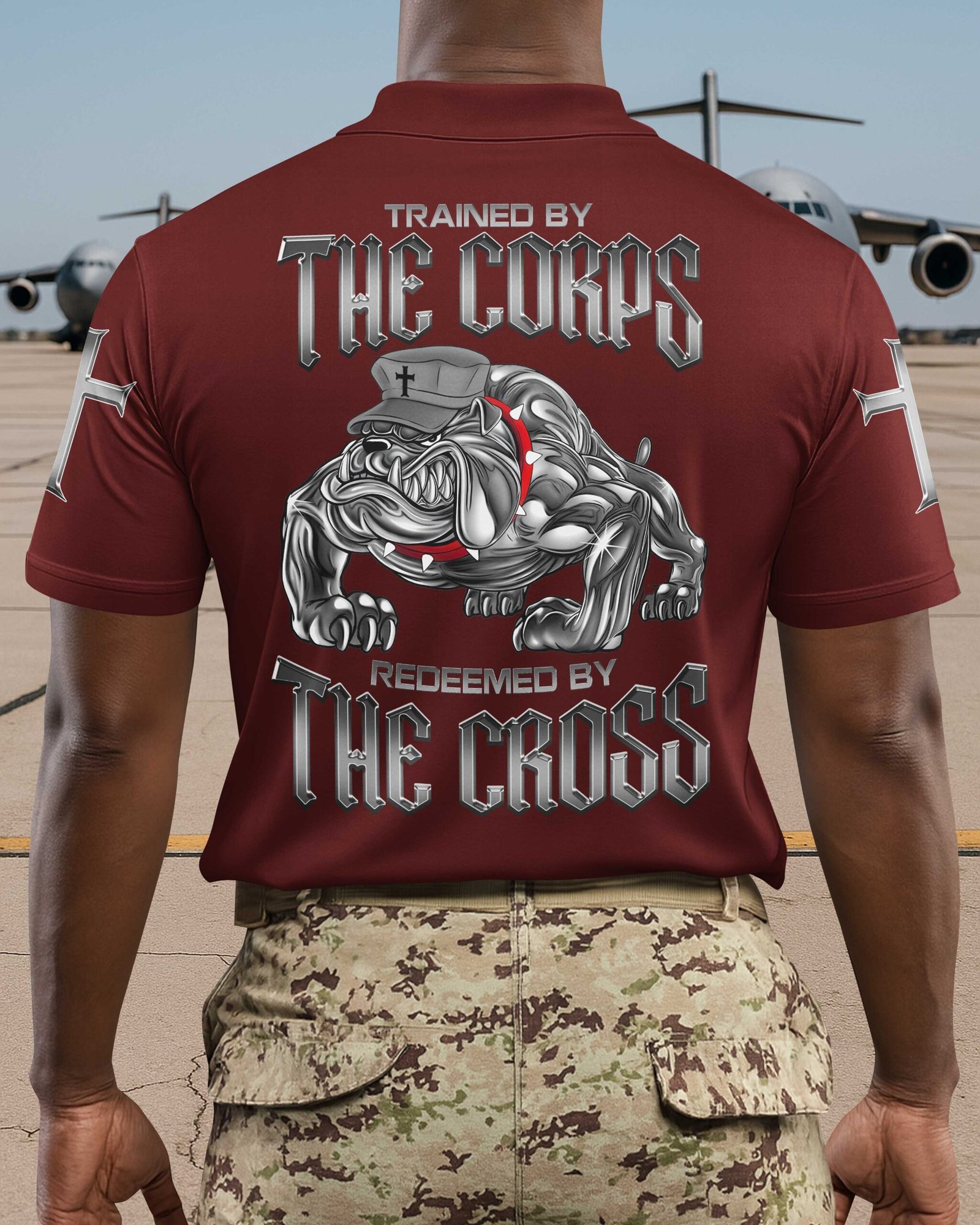 Trained By The Corps Redeemed By The Cross Polo - Image 3